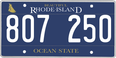 RI license plate 807250
