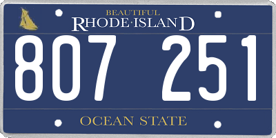 RI license plate 807251