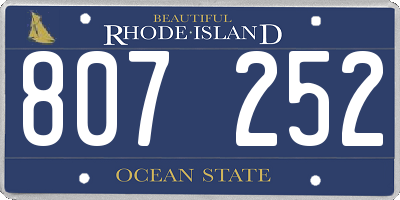 RI license plate 807252