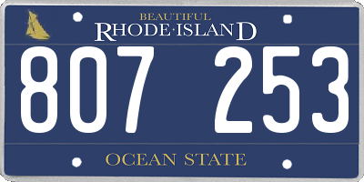 RI license plate 807253