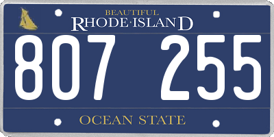 RI license plate 807255