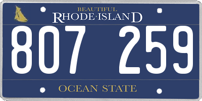 RI license plate 807259