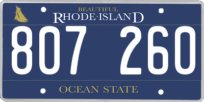 RI license plate 807260