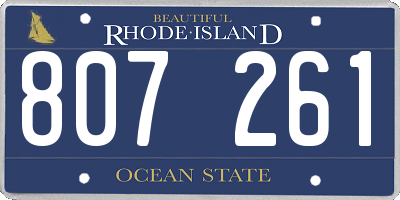 RI license plate 807261
