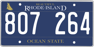 RI license plate 807264