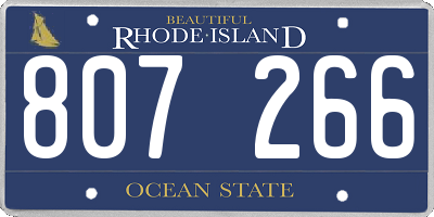 RI license plate 807266