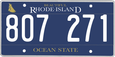 RI license plate 807271
