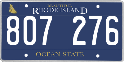 RI license plate 807276