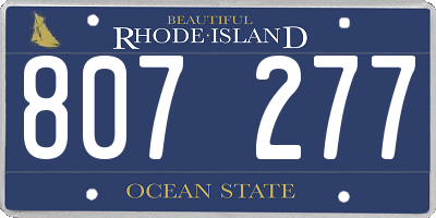RI license plate 807277