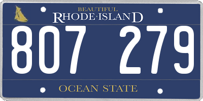 RI license plate 807279