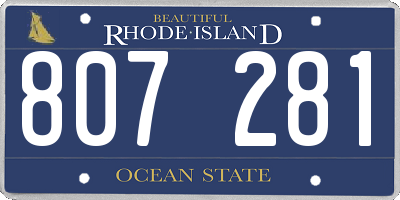 RI license plate 807281
