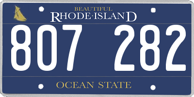 RI license plate 807282