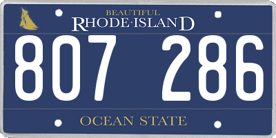 RI license plate 807286
