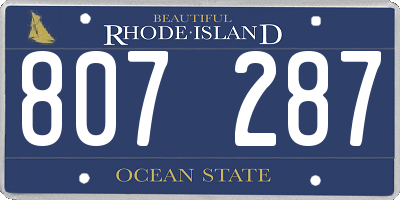 RI license plate 807287