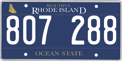 RI license plate 807288