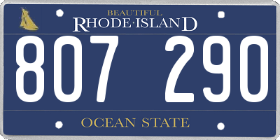 RI license plate 807290