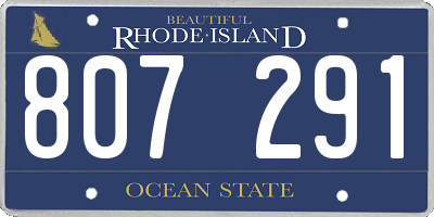 RI license plate 807291
