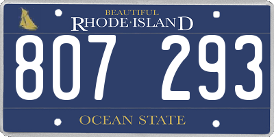RI license plate 807293