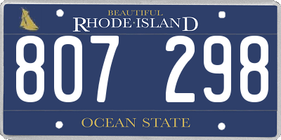 RI license plate 807298