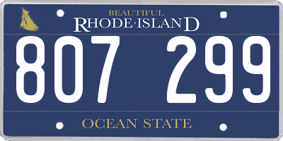 RI license plate 807299