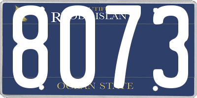 RI license plate 8073