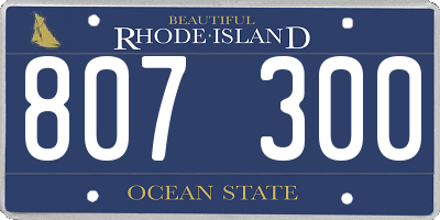 RI license plate 807300
