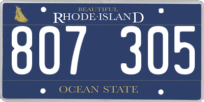 RI license plate 807305