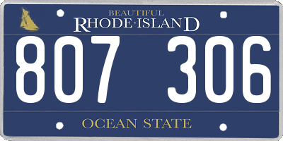 RI license plate 807306