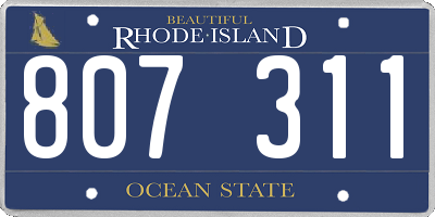 RI license plate 807311