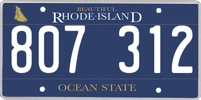 RI license plate 807312