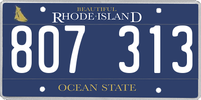 RI license plate 807313