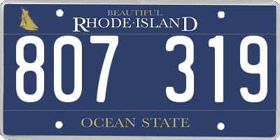RI license plate 807319