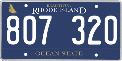 RI license plate 807320
