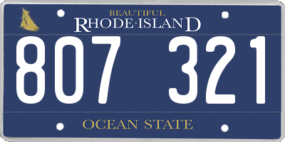 RI license plate 807321