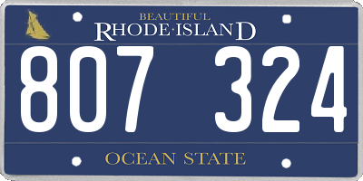 RI license plate 807324