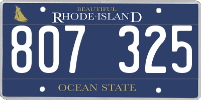 RI license plate 807325