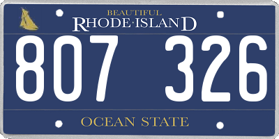 RI license plate 807326