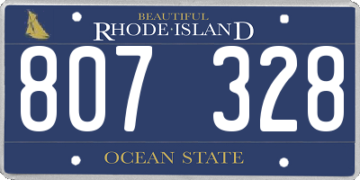RI license plate 807328