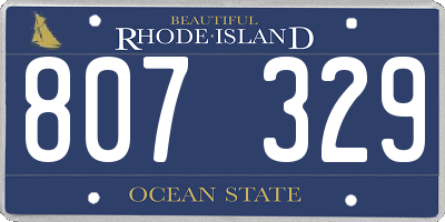 RI license plate 807329