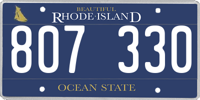 RI license plate 807330