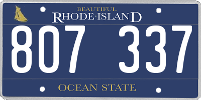 RI license plate 807337