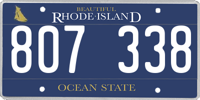 RI license plate 807338