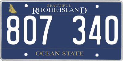RI license plate 807340