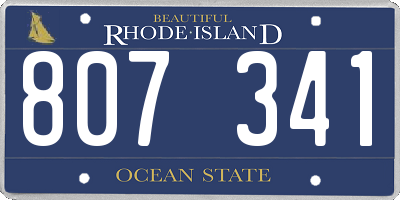 RI license plate 807341