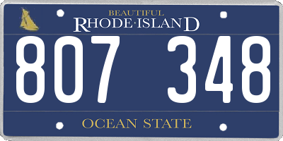 RI license plate 807348