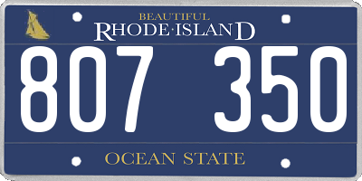 RI license plate 807350