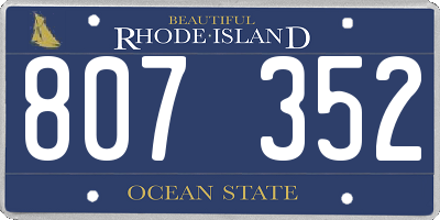 RI license plate 807352