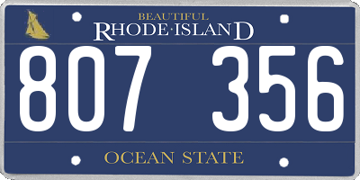 RI license plate 807356