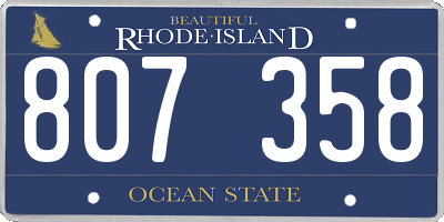 RI license plate 807358