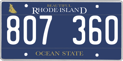 RI license plate 807360